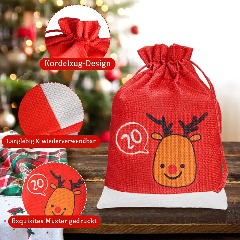 2024 DIY Adventskalender zum Befüllen 18x13 cm für Kinder