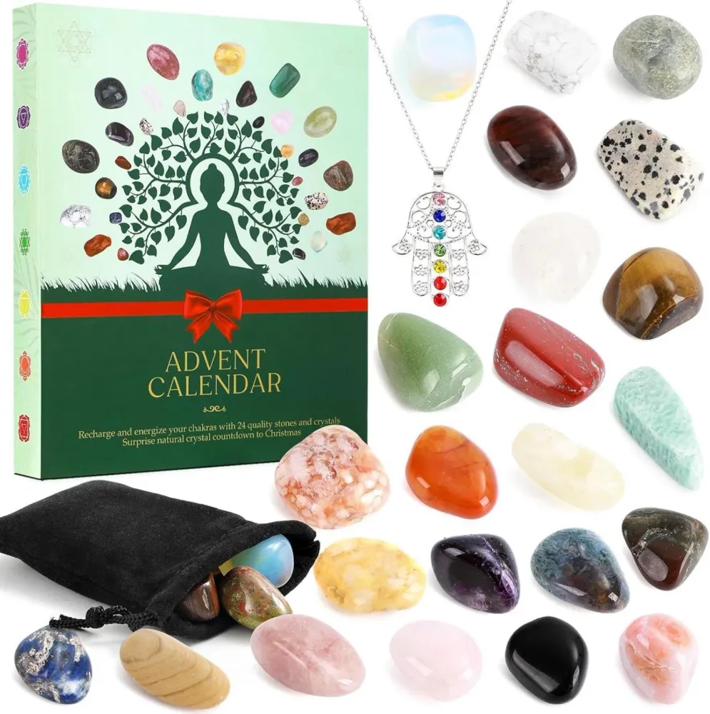 Adventskalender 2024 Frauen Kristalle Chakra Halskette Yoga