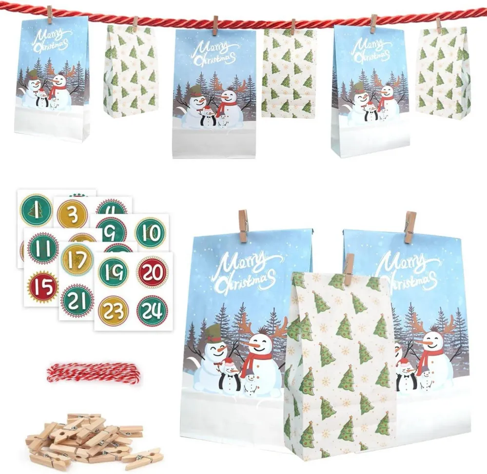 Adventskalender 2024 groß, Pinguin DIY Geschenk