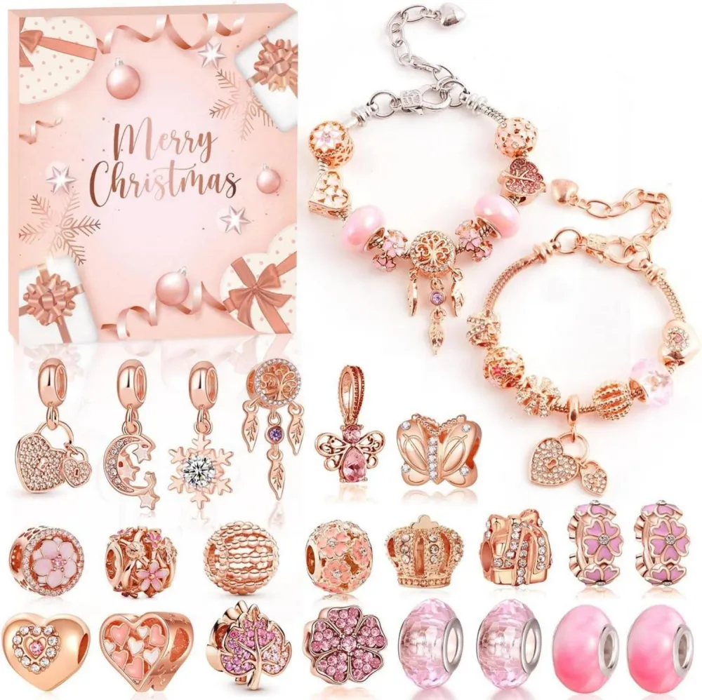 Adventskalender 2024 Mädchen Frauen rosa gold glamouroeses