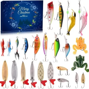 Adventskalender Angel Männer 24 Angeln Köder Set Fischer