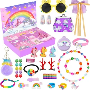 Adventskalender Einhorn 2024 Mädchen Schmuck Spielzeug 24