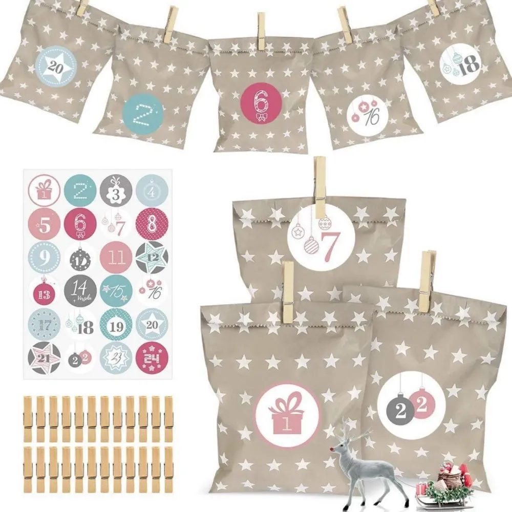 Adventskalender Geschenksäckchen Weihnachten DIY Bastelset