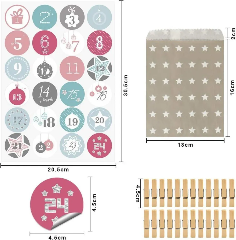 Adventskalender Geschenksäckchen Weihnachten DIY Bastelset