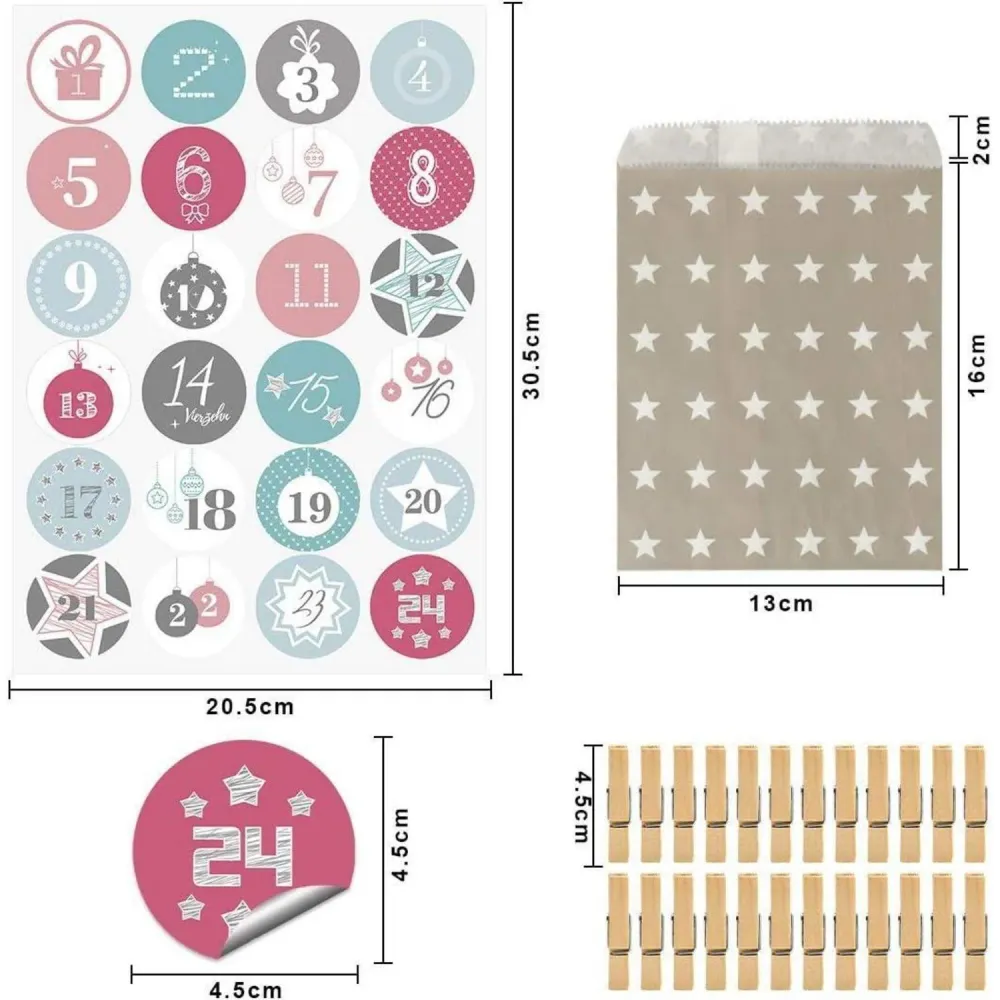 Adventskalender Geschenksäckchen Weihnachten DIY Bastelset