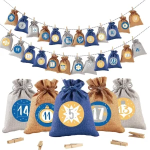 Adventskalender Jutesäckchen 24 große selbstbefüllbare