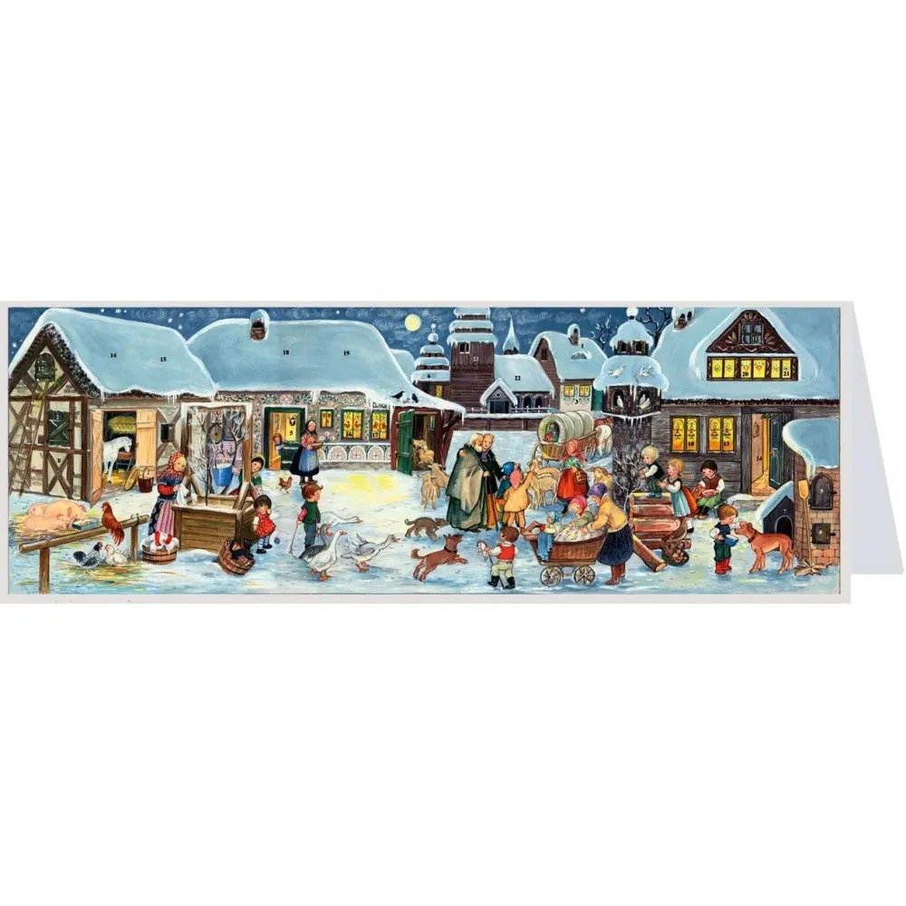 Adventskalender Klappkarte - Weihnachten auf dem Lande