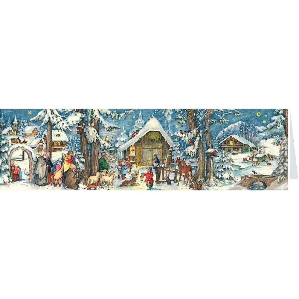 Adventskalender Klappkarte - Weihnachten mit den Tieren