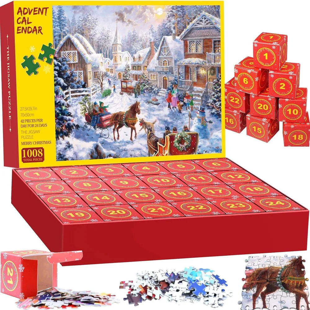 Adventskalender Puzzle 2024 Weihnachts Jigsaw 1008 Teile