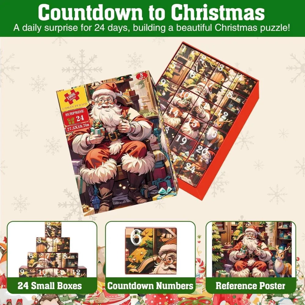 Adventskalender Puzzle Weihnachtsmann 2024 - 1008 Teile