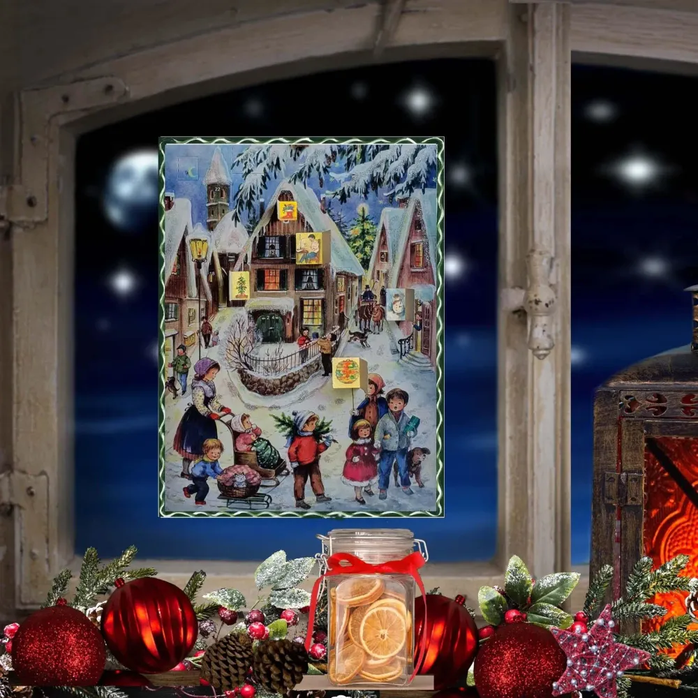 A4 Adventskalender Weihnachten im Dorf