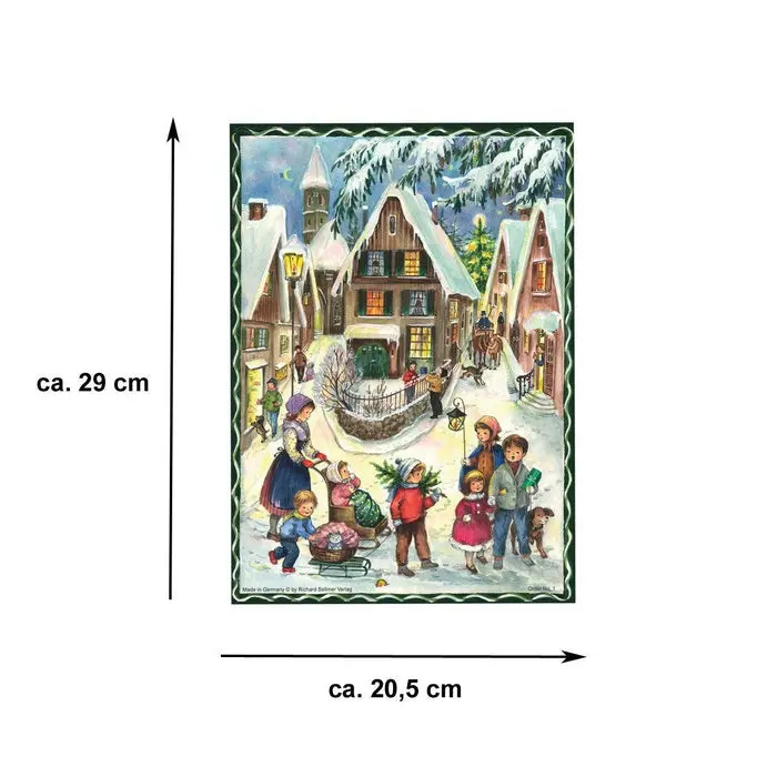 A4 Adventskalender Weihnachten im Dorf