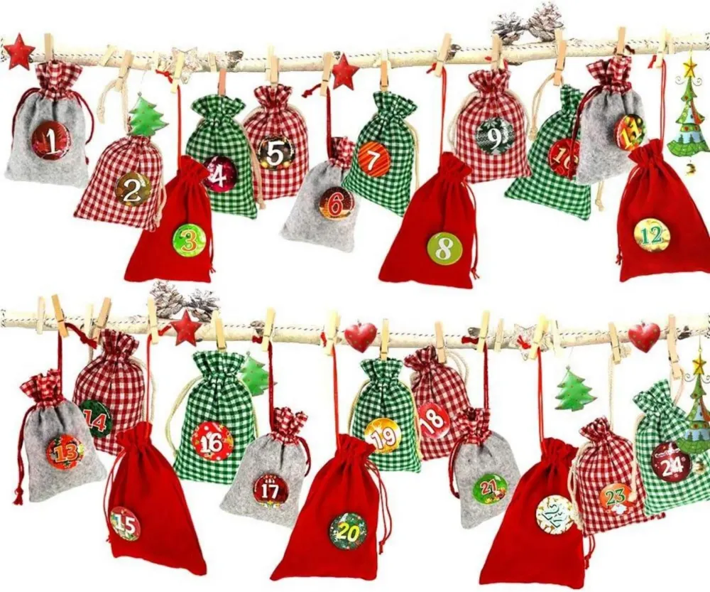 Adventskalender zum Befüllen XXL 24 Geschenksäckchen