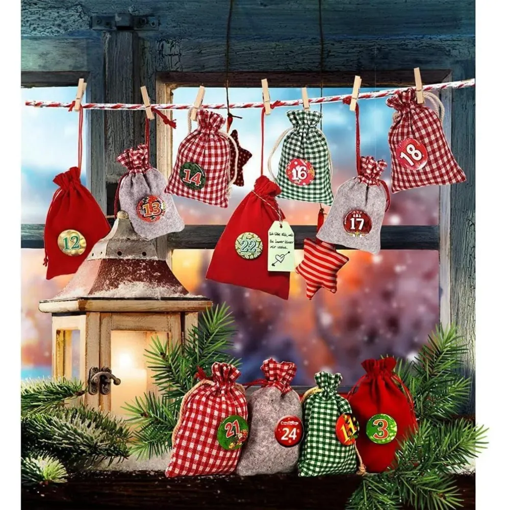Adventskalender zum Befüllen XXL 24 Geschenksäckchen