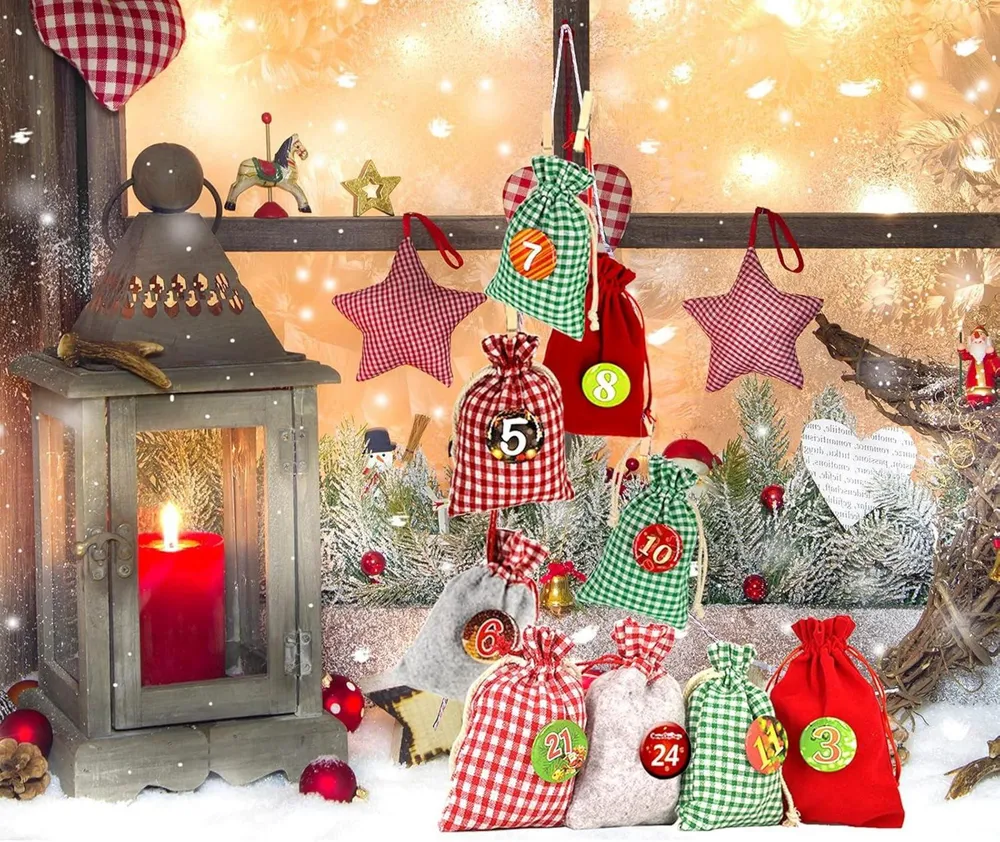 Adventskalender zum Befüllen XXL 24 Geschenksäckchen