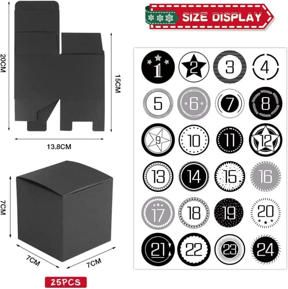 Adventskalender zum Selbst Befüllen DIY 24 Schachteln Geschenkboxen