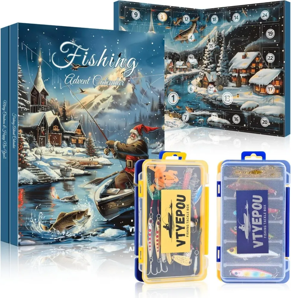 Angel Adventskalender für Männer - Angel Köder Set Box