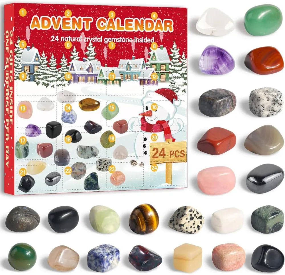 Edelstein Adventskalender 2024 für Kinder mit 24 Natürlichen