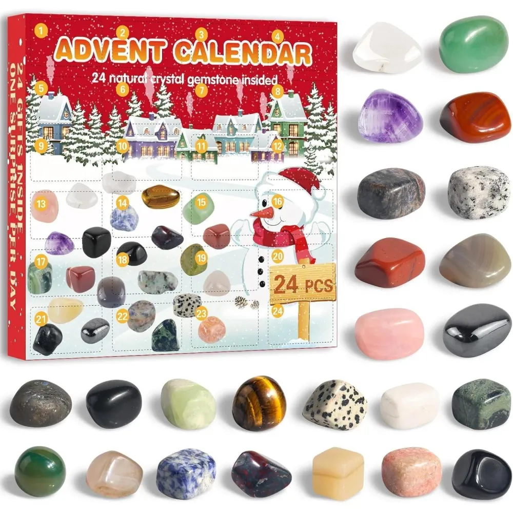 Edelstein Adventskalender 2024 für Kinder mit 24 Natürlichen