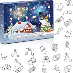 GEEKEO Metallpuzzle Adventskalender 2024 Knobelspiele