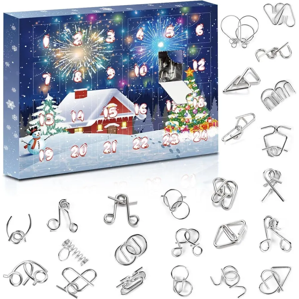 GEEKEO Metallpuzzle Adventskalender 2024 Knobelspiele