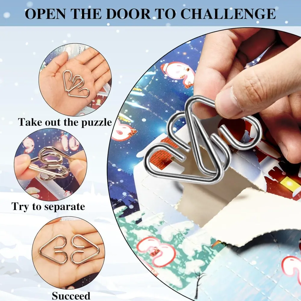GEEKEO Metallpuzzle Adventskalender 2024 Knobelspiele