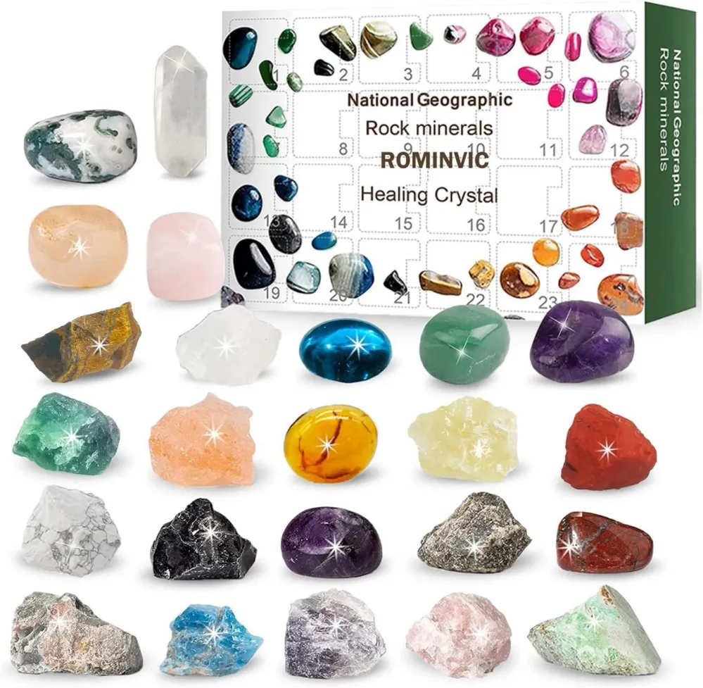 Kristalle Adventskalender 2024 Kinder Geologie Geschenk 24