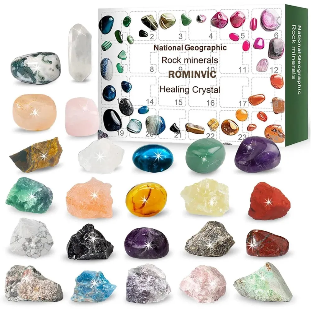 Kristalle Adventskalender 2024 Kinder Geologie Geschenk 24