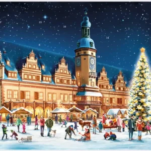 Papier Adventskalender "Altes Rathaus Leipzig" mit Glimmer im Großformat A3