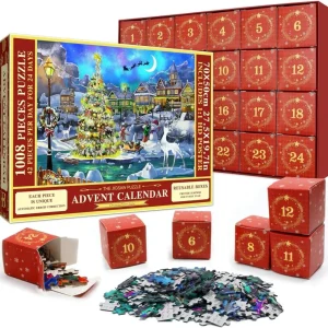 Puzzle Adventskalender 2024 Weihnachts-Schnee 1008 Teile