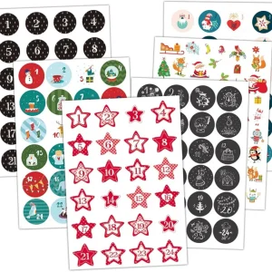 Selbstklebende Adventskalender Zahlen Aufkleber 4 cm 24