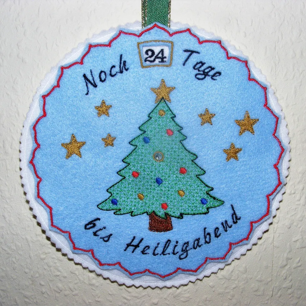Stickdatei - Adventskalender / Drehkalender Tannenbaum