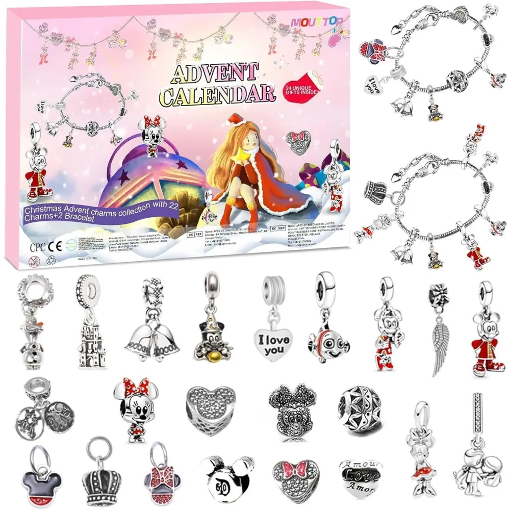 Weihnachts Adventskalender Armband 2024 Mädchen DIY Cartoon