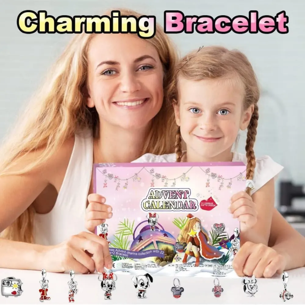 Weihnachts Adventskalender Armband 2024 Mädchen DIY Cartoon