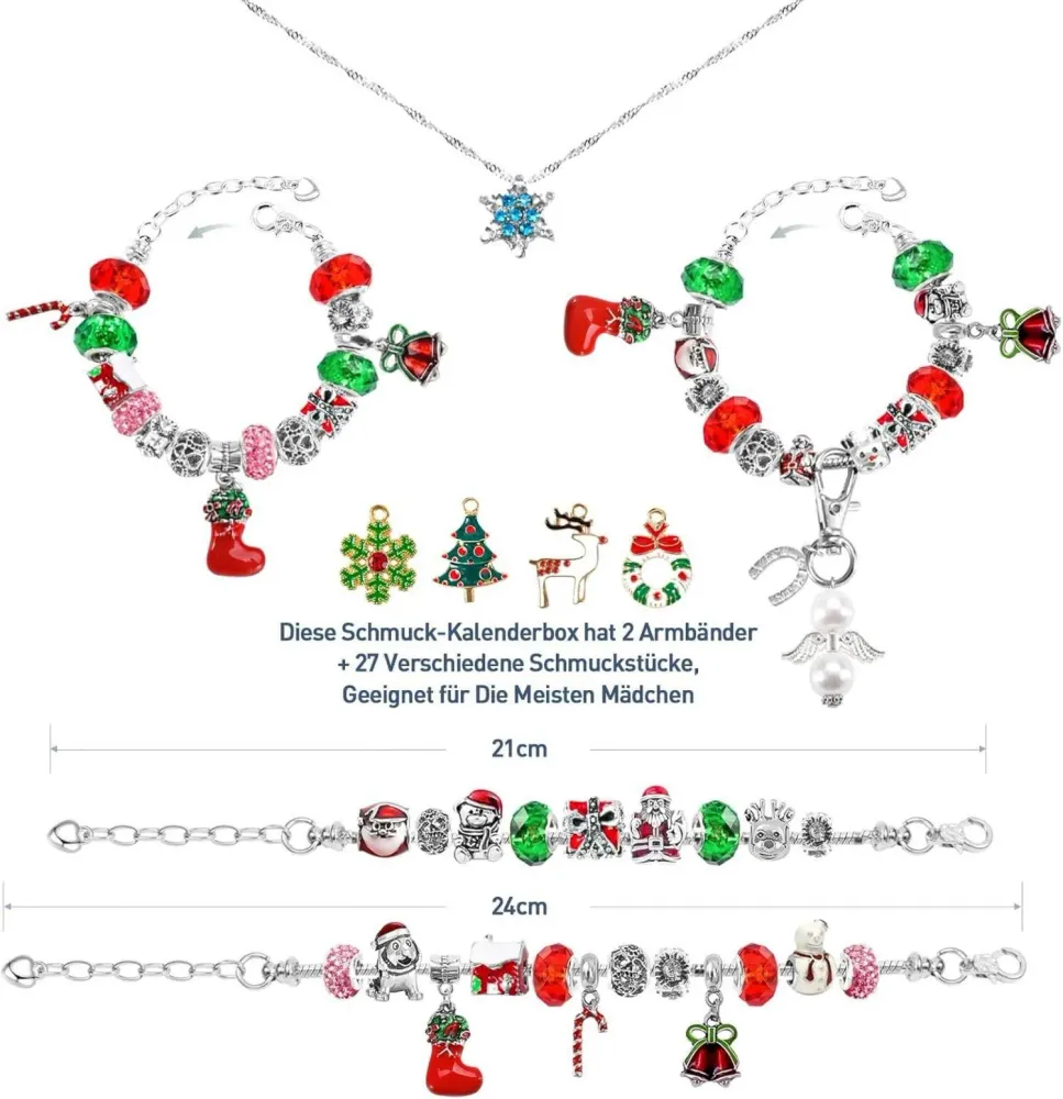 ZOOI Adventskalender Mädchen Schmuck 24 Bastelset