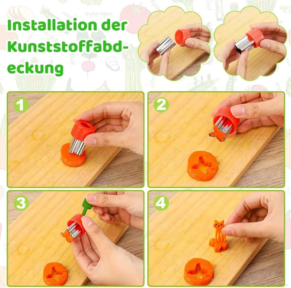 Ausstechformen Set für Kinder Obst Gemüse Sandwich Edelstahl