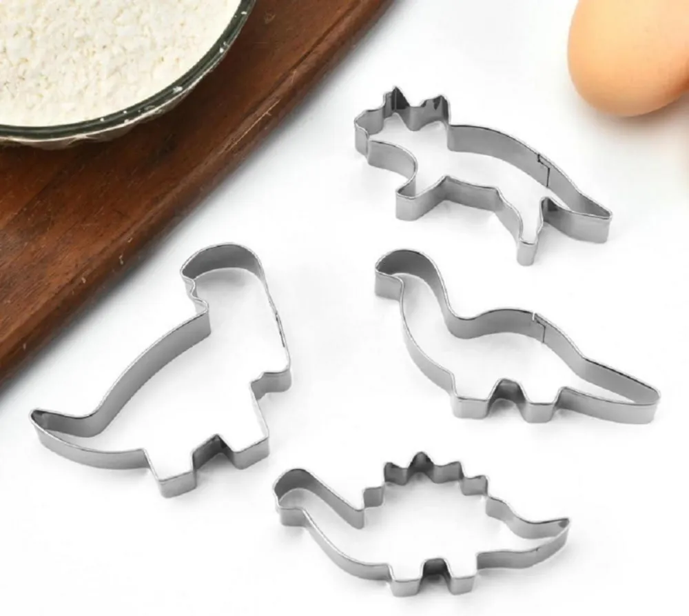 Dinosaurier Ausstechformen 4er Set, Keksausstecher Kinder