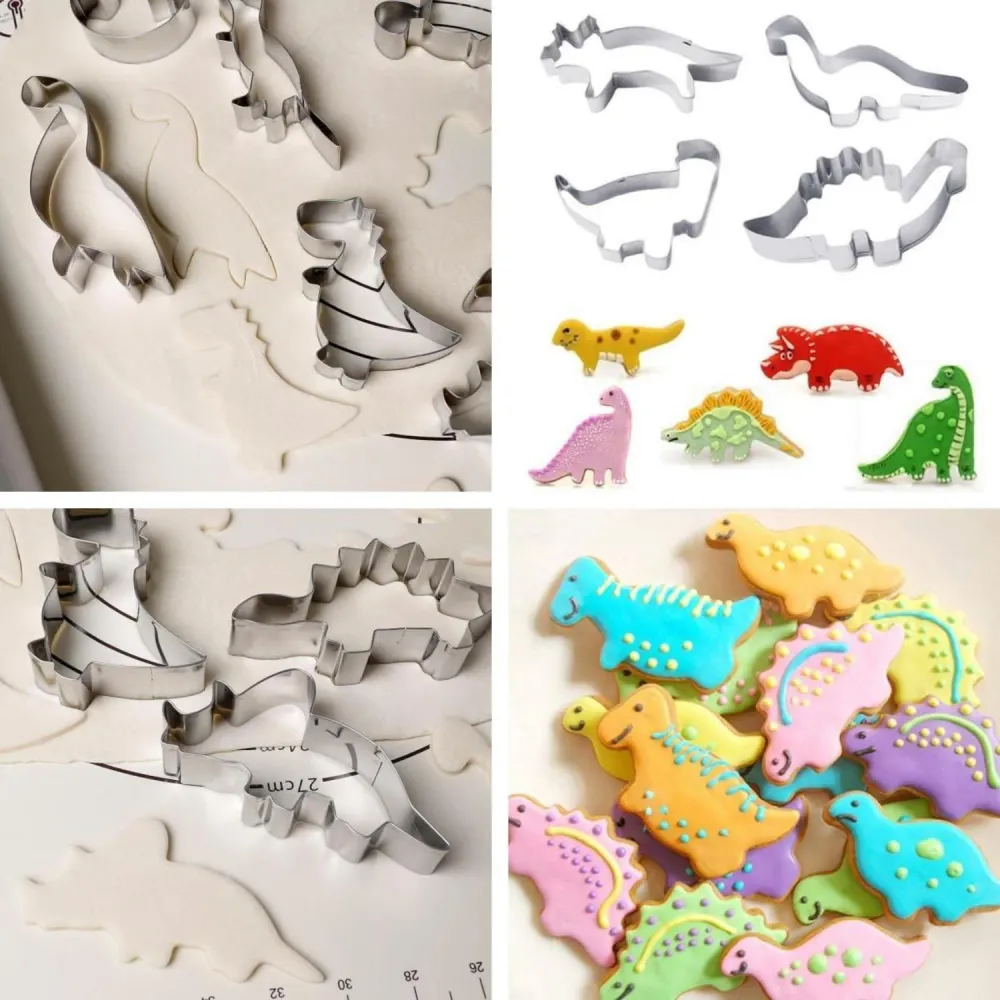 Dinosaurier Ausstechformen 4er Set, Keksausstecher Kinder