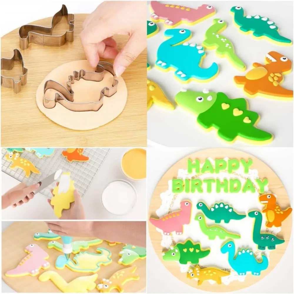 Dinosaurier Ausstechformen 4er Set, Keksausstecher Kinder