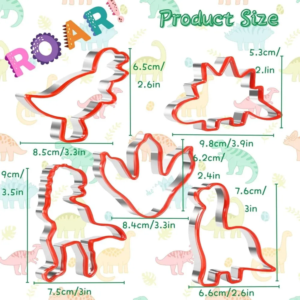 Dinosaurier Ausstechformen Set 5-teilig Edelstahl Küche