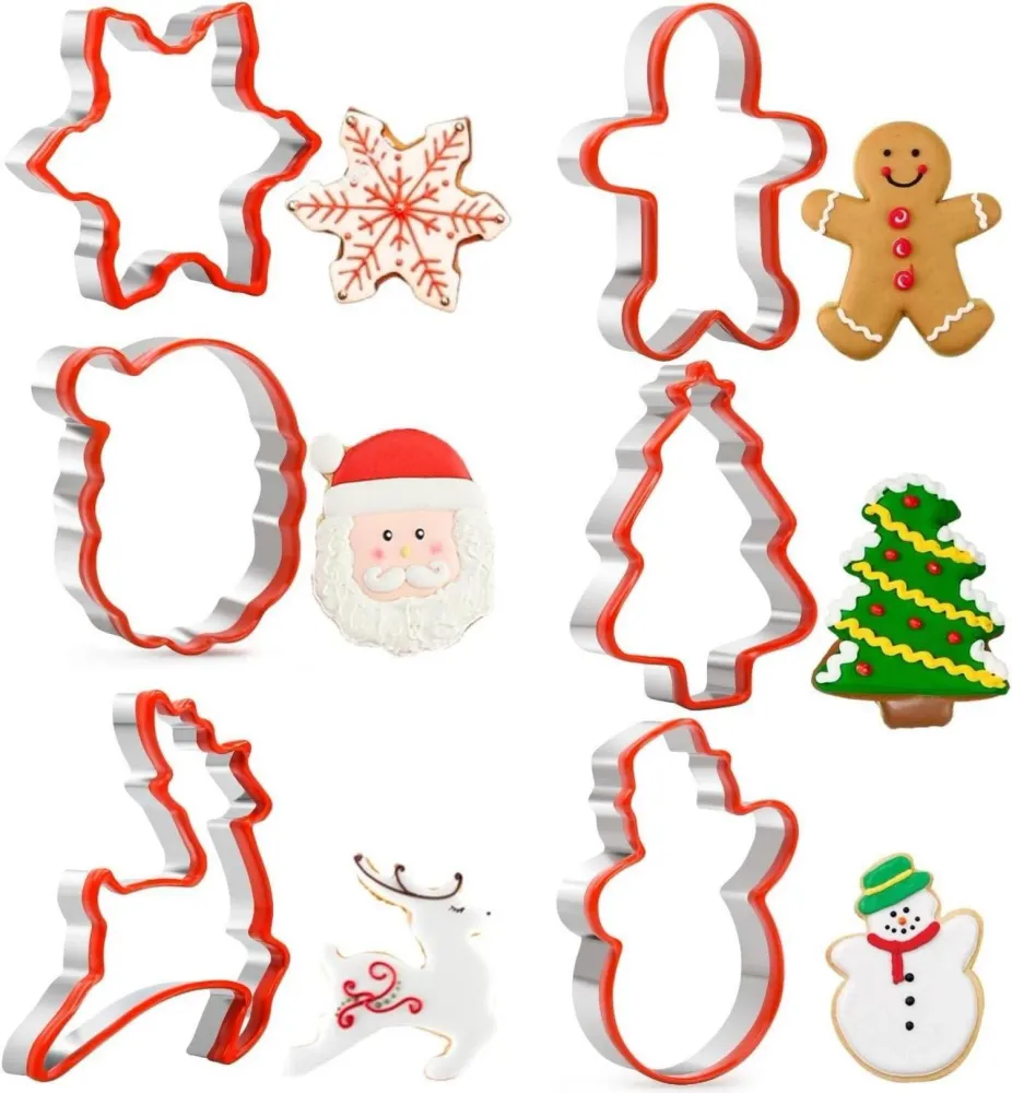 Weihnachts-Ausstechformen Kinder Silikonkante Edelstahl 6