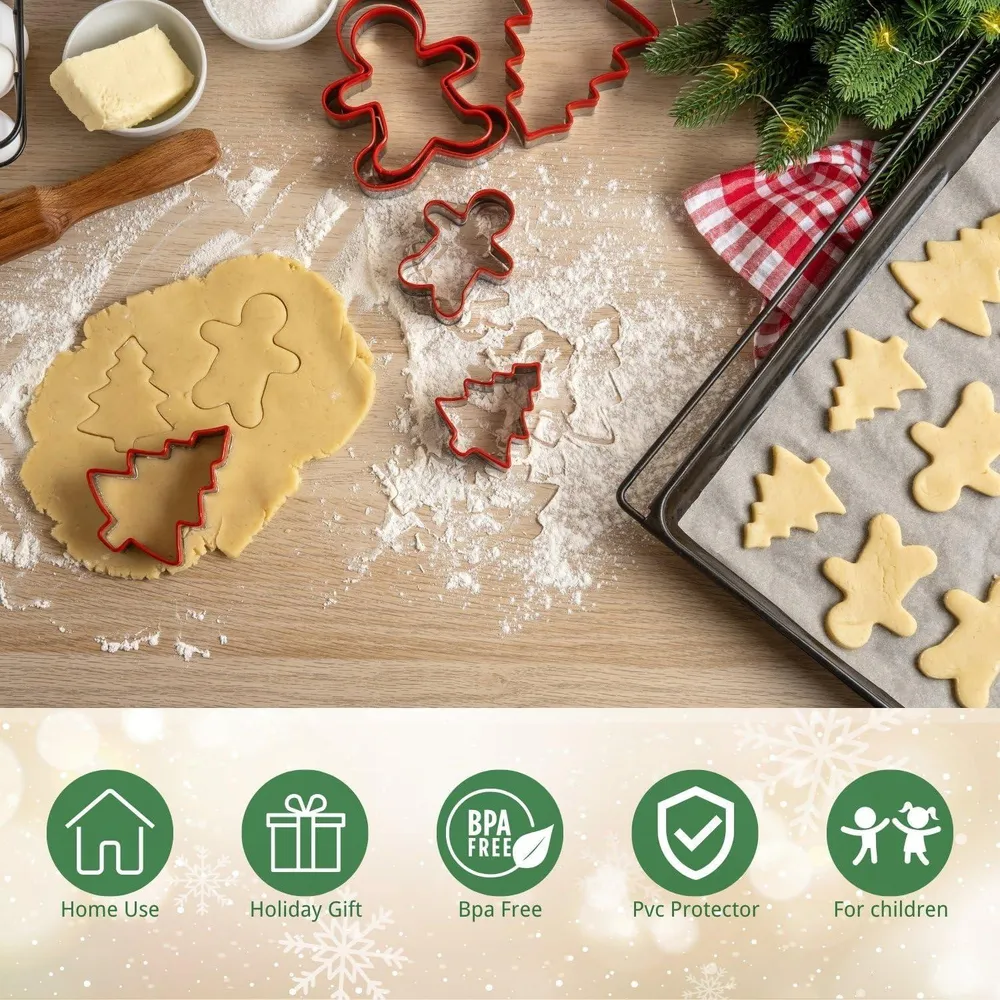 Weihnachts-Ausstechformen Kinder Silikonkante Edelstahl 6