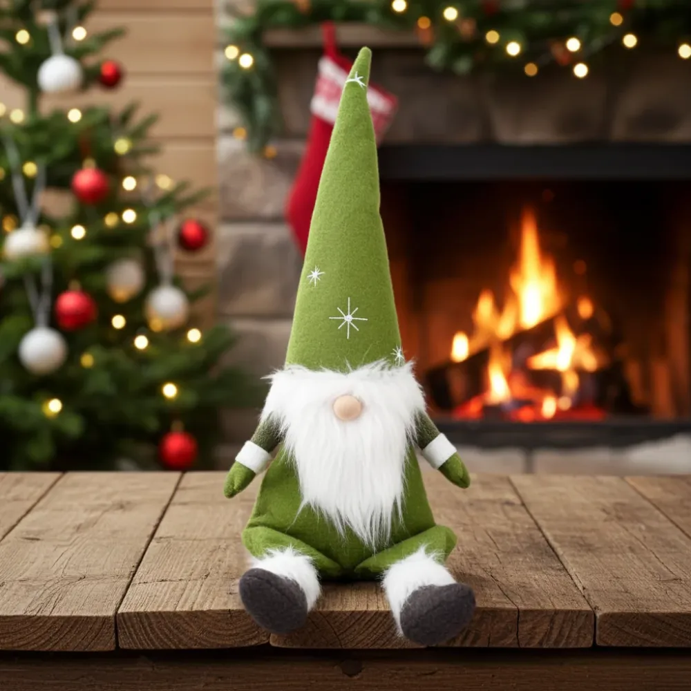 Wichtel - Santa - Hampelmann - grün - 80 cm