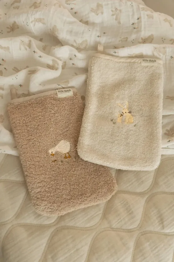 Little Dutch Waschlappen Baby Bunny gesticktes Set