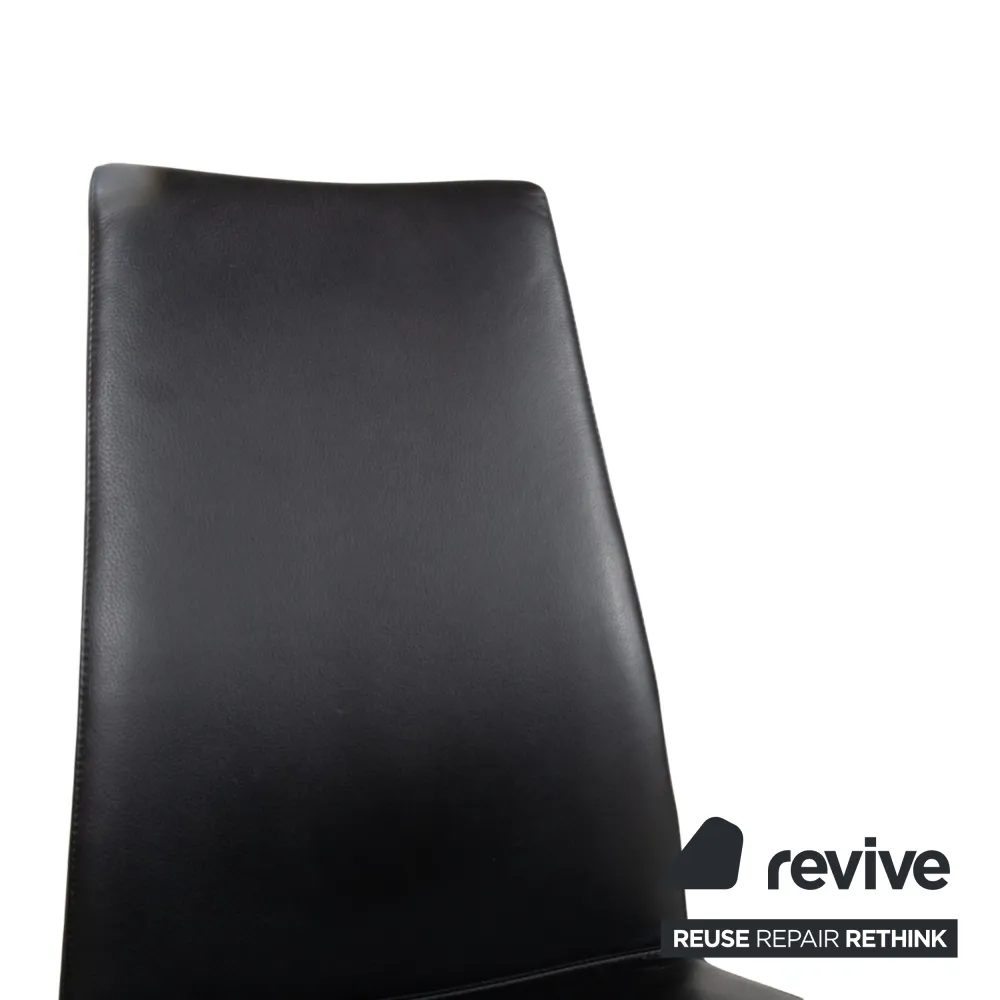 4er Garnitur Rolf Benz 7800 Leder Stuhl Schwarz Esszimmerstühle