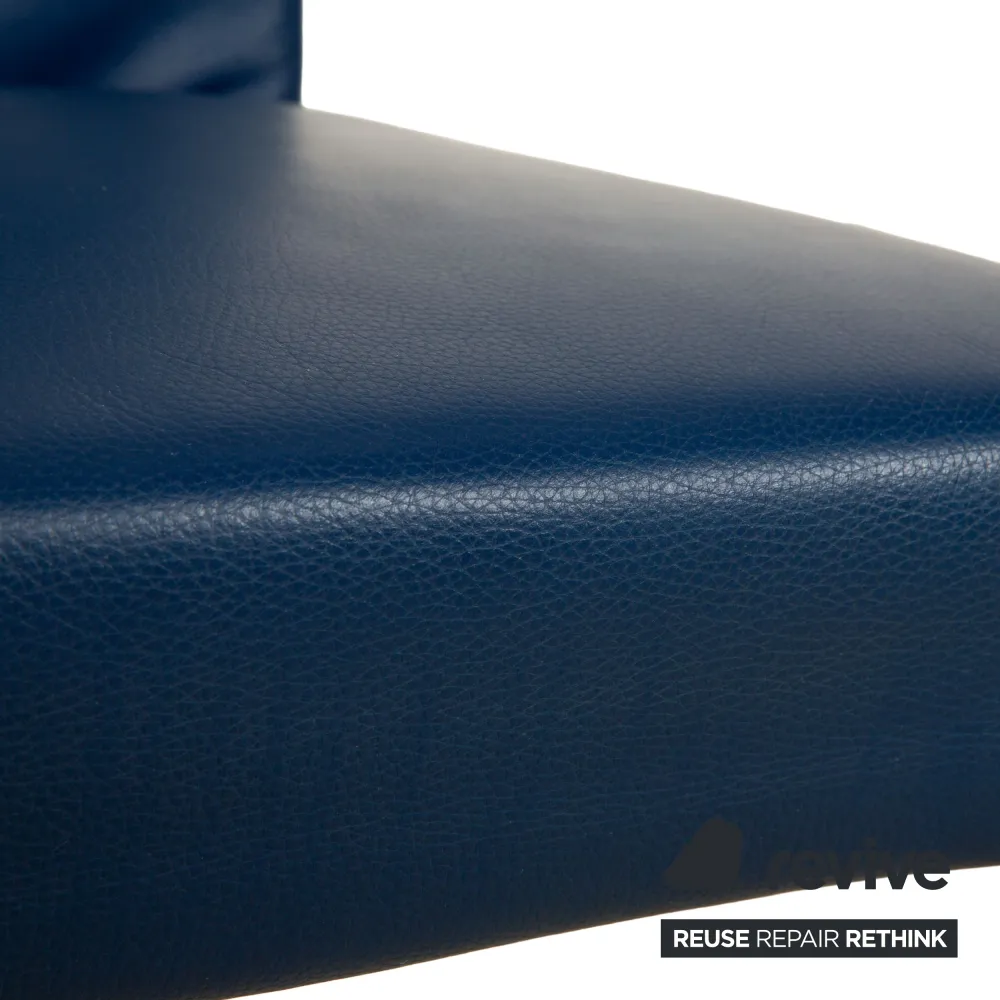 6er Garnitur bert plantagie Leder Stuhl Blau Dunkelblau Marineblau Esszimmer