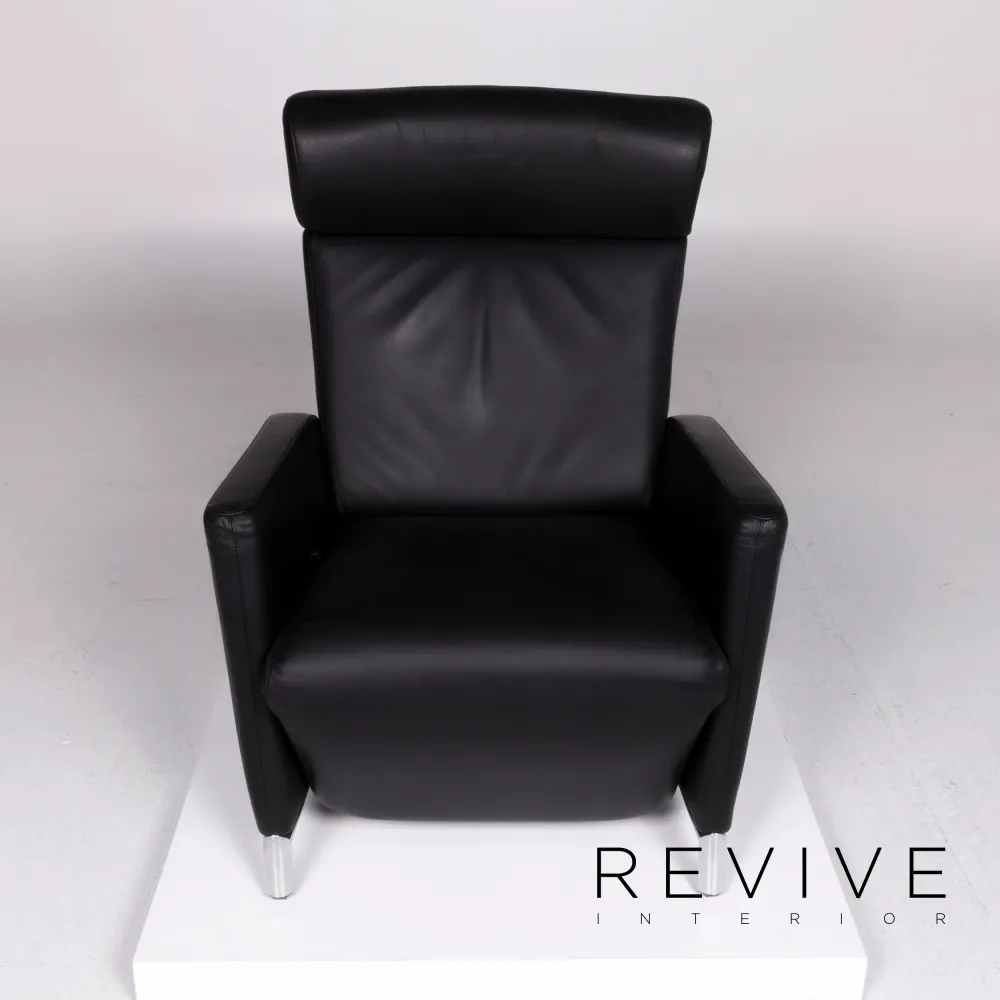 Cor Bico Leder Sessel Garnitur Schwarz inkl. Relax-Funktion #10855