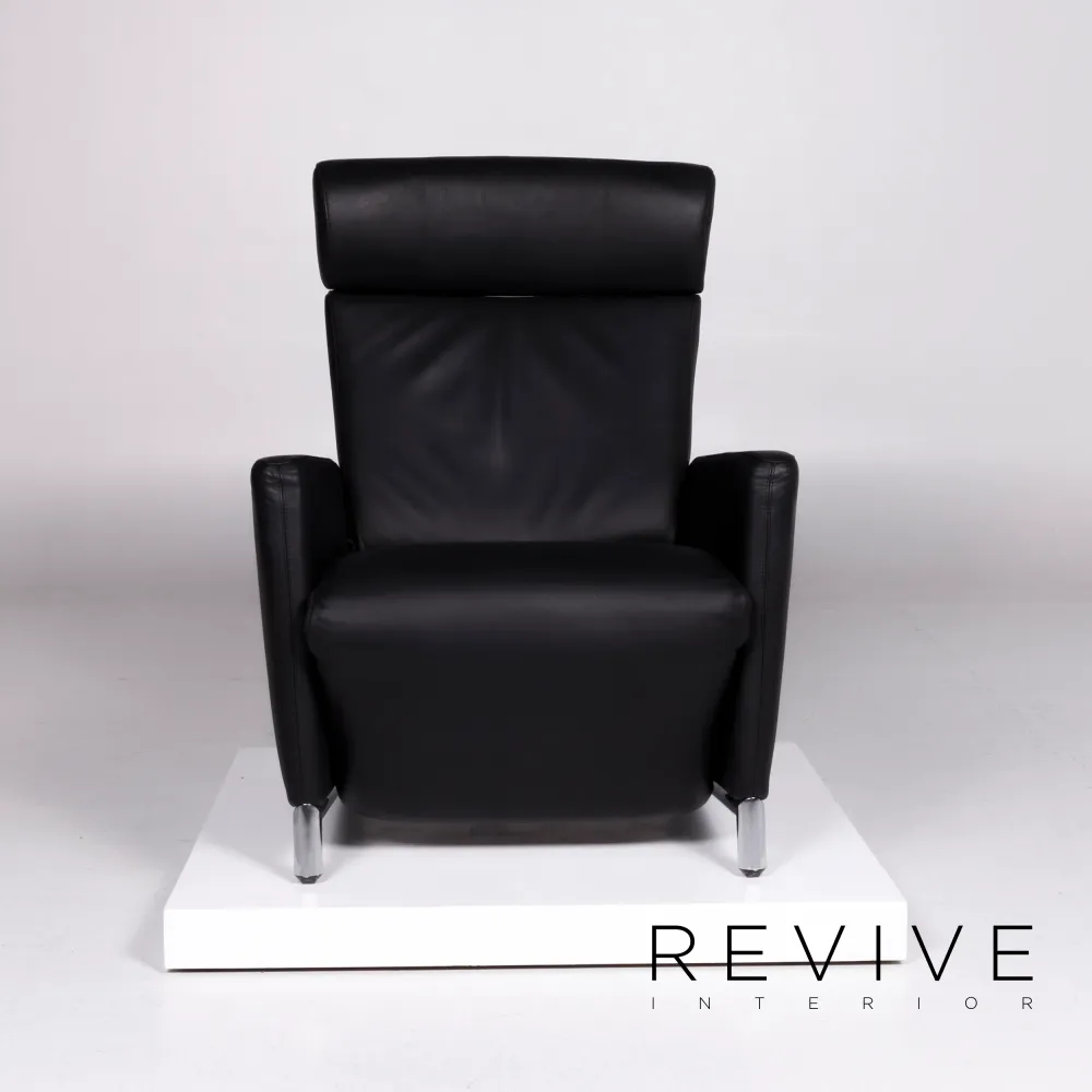 Cor Bico Leder Sessel Garnitur Schwarz inkl. Relax-Funktion #10855