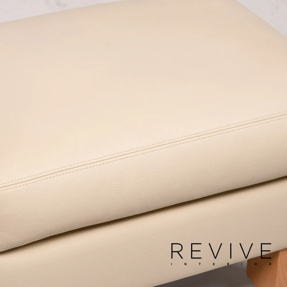 Erpo CL 400 Leder Sofa Garnitur Creme 1x Zweisitzer 1x Hocker Funktion #14510