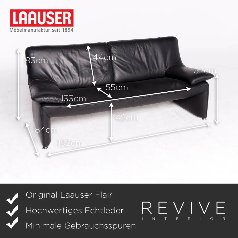 Laauser Flair Designer Leder Sofa Sessel Garnitur Echtleder Zweisitzer Dreisitzer Couch #8762